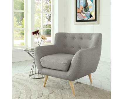 FaFurn - Accent Chair with Wood Legs in Gray