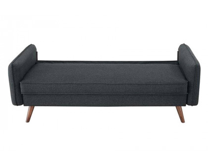 FaFurn - Modern Gray Fabric Upholstered Sofa with Mid-Century Style Wood Legs