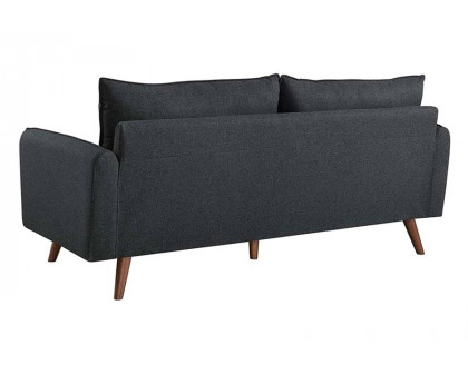 FaFurn - Modern Gray Fabric Upholstered Sofa with Mid-Century Style Wood Legs