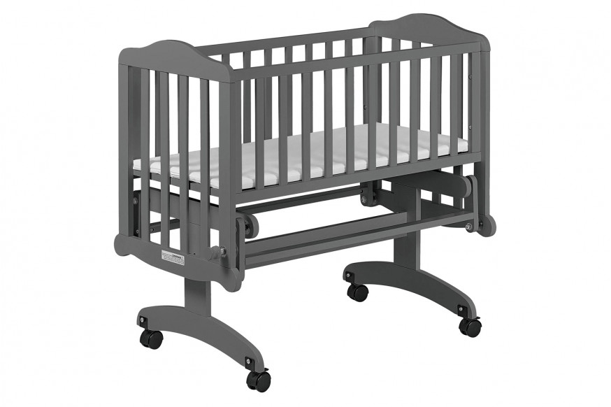 FaFurn Gray Rock a Bye Baby Glider Cradle with Locking Casters