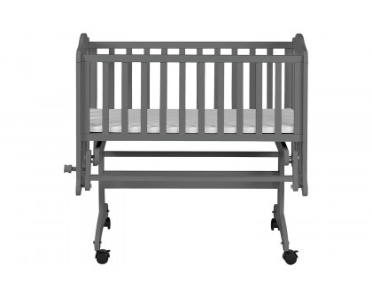 FaFurn - Gray Rock a Bye Baby Glider Cradle with Locking Casters and Crib Mattress