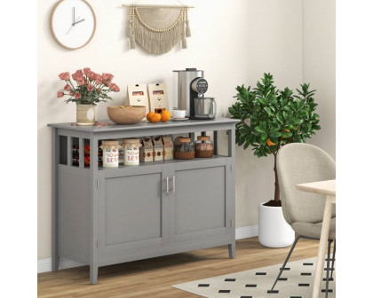 FaFurn Sideboard Buffet with Open Storage Shelf - Gray, Wood