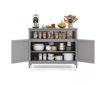 FaFurn Sideboard Buffet with Open Storage Shelf - Gray, Wood