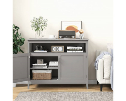 FaFurn Sideboard Buffet with Open Storage Shelf - Gray, Wood