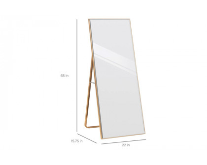 FaFurn Large Full Length Leaning Wall Or Hanging Mirror - Gold