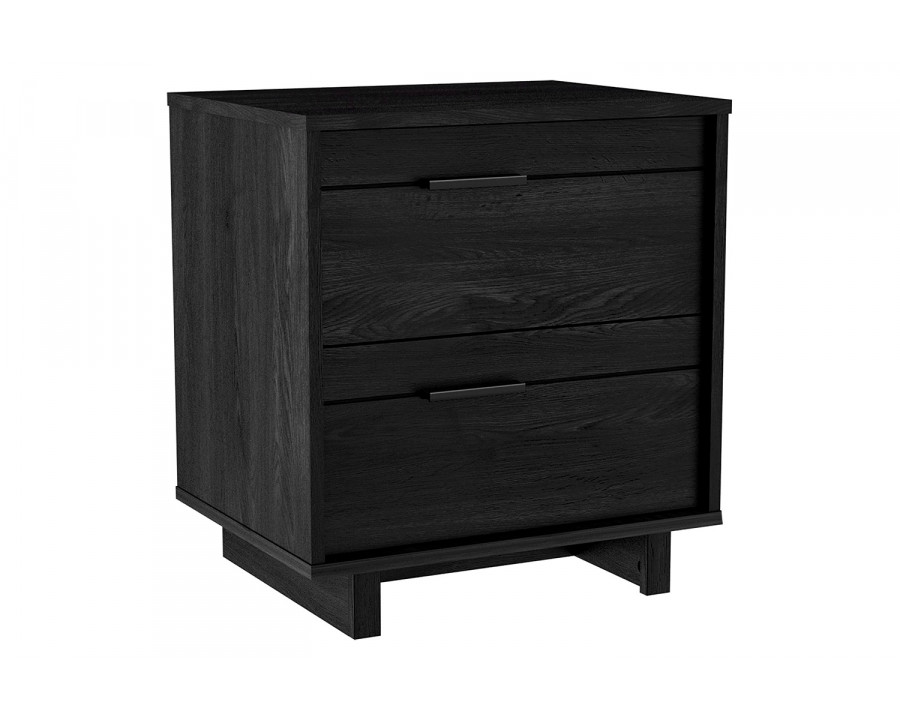 FaFurn Modern Bedroom Nightstand in Wood Finish - Gray/Black