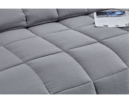 FaFurn 3 Piece Microfiber Reversible Comforter Set - Gray, Queen Size