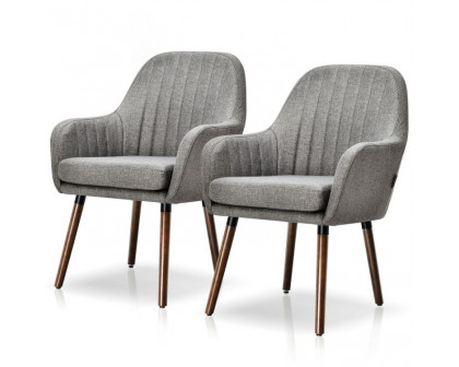 FaFurn - Set of 2 Retro Accent Chairs Set with Stylish Wood Legs