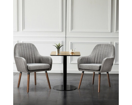 FaFurn Set of 2 Retro Accent Chairs Set with Stylish Wood Legs - Gray