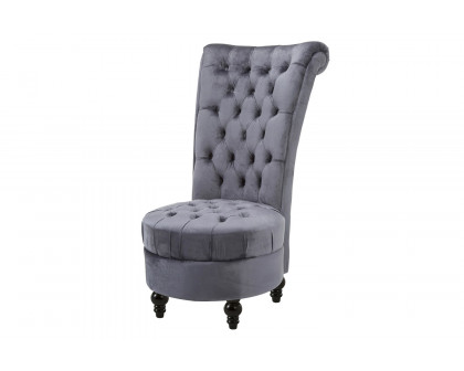 FaFurn - Tufted High Back Plush Velvet Upholstered Accent Low Profile Chair