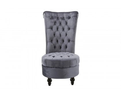 FaFurn™ Tufted High Back Plush Velvet Upholstered Accent Low Profile Chair - Gray