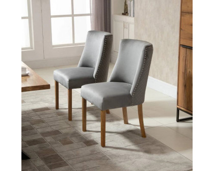 FaFurn Set of 2 Modern Dining Chairs - Light Gray