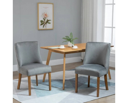 FaFurn Set of 2 Modern Dining Chairs - Light Gray