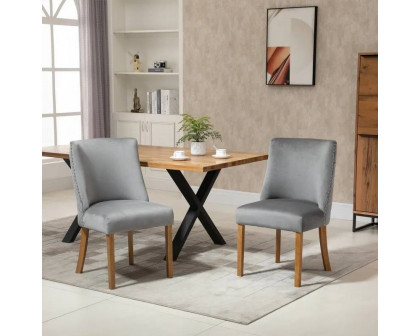 FaFurn Set of 2 Modern Dining Chairs - Light Gray