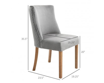 FaFurn Set of 2 Modern Dining Chairs - Light Gray