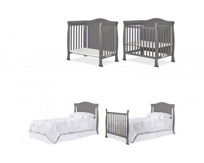 FaFurn Solid Pine Wood 3-In-1 Convertible Baby Crib Daybed Toddler Bed - Gray