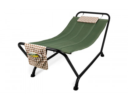 FaFurn - Waterproof Patio Hammock with Stand Pillow Storage Pockets