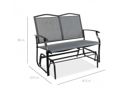 FaFurn 2 Seater Swing Patio Loveseat with Armrests - Gray