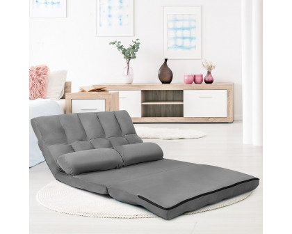 FaFurn Sofa-Bed with Adjustable Back - Gray, Faux Suede