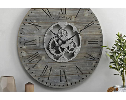 FaFurn - Industrial Farmhome Round Oversized Wall Clock