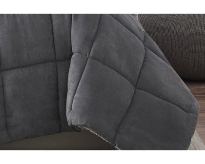 FaFurn Plush Sherpa Reversible Micro Suede Comforter Set - Gray, Full/Queen Size