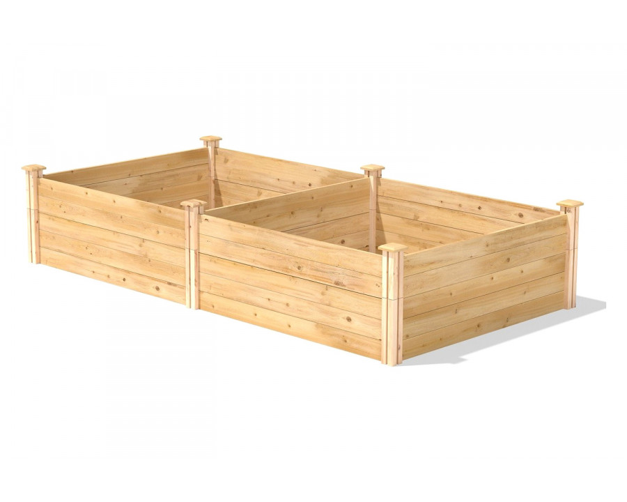 FaFurn - 17-Inch High Cedar Wood Raised Garden Bed 4 Ft X 8 Ft