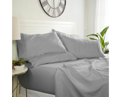 FaFurn 6-Piece Full Size Resistant Sheet Set - Gray, Microfiber/Polyester