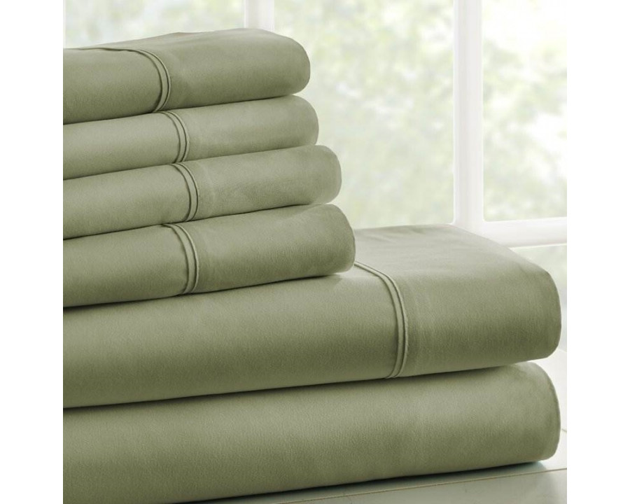 FaFurn 6-Piece Full Size Resistant Sheet Set - Sage, Microfiber/Polyester