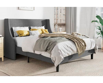 FaFurn - Platform Bed with Headboard Wingback (GREWBPH4395267)