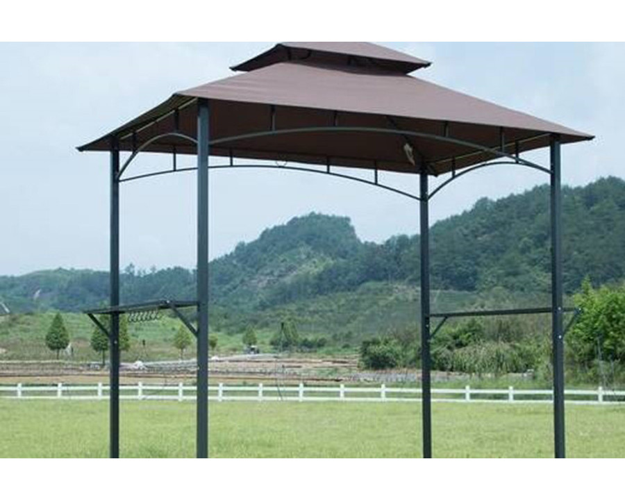 FaFurn - 8-Ft X 5-Ft Steel Frame Outdoor Grill Gazebo with Vented Canopy