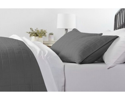 FaFurn 2 Piece Microfiber Farmhouse Coverlet Bedspread Set - Gray, Twin/Twin XL Size