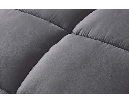 FaFurn Reversible Microfiber Down Alternative Comforter Set - Gray, King Size