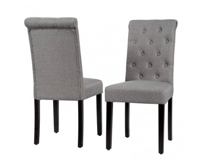 FaFurn Set of 2 Dining Chairs with Wood Legs - Gray