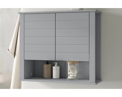 FaFurn 2 Door Wall Mounted Bathroom Storage Cabinet - Gray