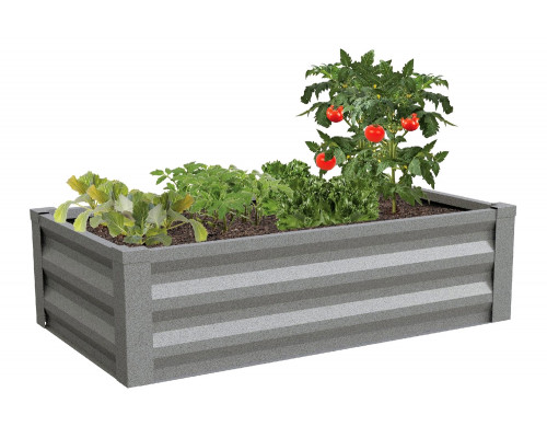 FaFurn Powder Coated Metal Raised Garden Bed Planter - Gray