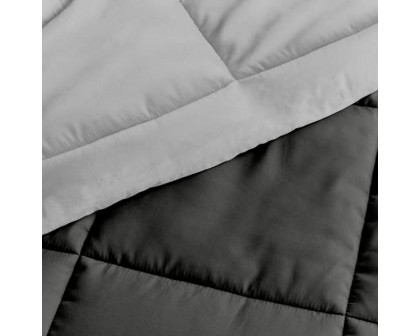 FaFurn Twin/Twin XL Size 2-Piece Reversible Comforter Set - Gray/Light Gray, Microfiber