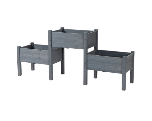 FaFurn Garden Bed Planter Box - Gray, Fir Wood