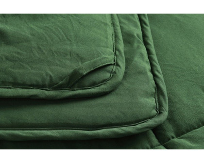 FaFurn 3 Piece Microfiber Reversible Comforter Set - Green, Queen Size