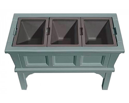 FaFurn - Outdoor Raised Garden Bed Planter Box with 3 Removeable Trays in Green, Plastic