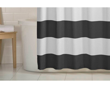 FaFurn Striped Shower Curtain - Gray/White, Polyester