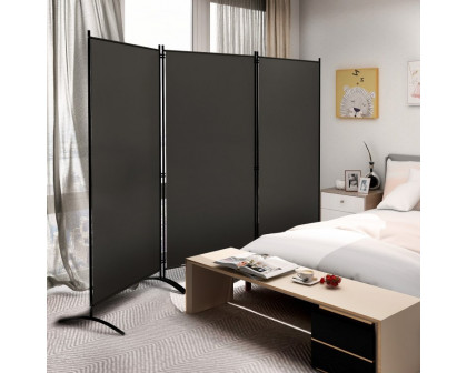 FaFurn 3-Panel Room Divider Screen with Steel Base and Heavy Duty Hinges - Gray