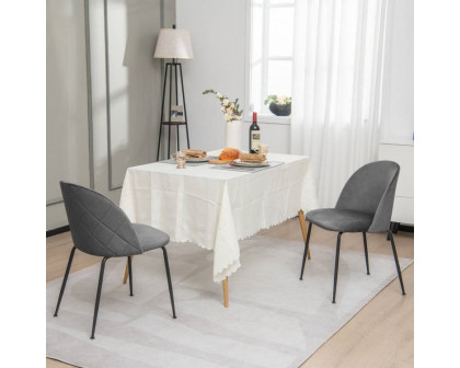 FaFurn - Set of 2 Modern Dining Chairs with Metal Legs