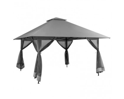 FaFurn Outdoor Canopy with Mesh Mosquito Netting Sidewalls - Gray