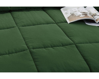 FaFurn 3 Piece Microfiber Reversible Comforter Set - Green, Twin Size