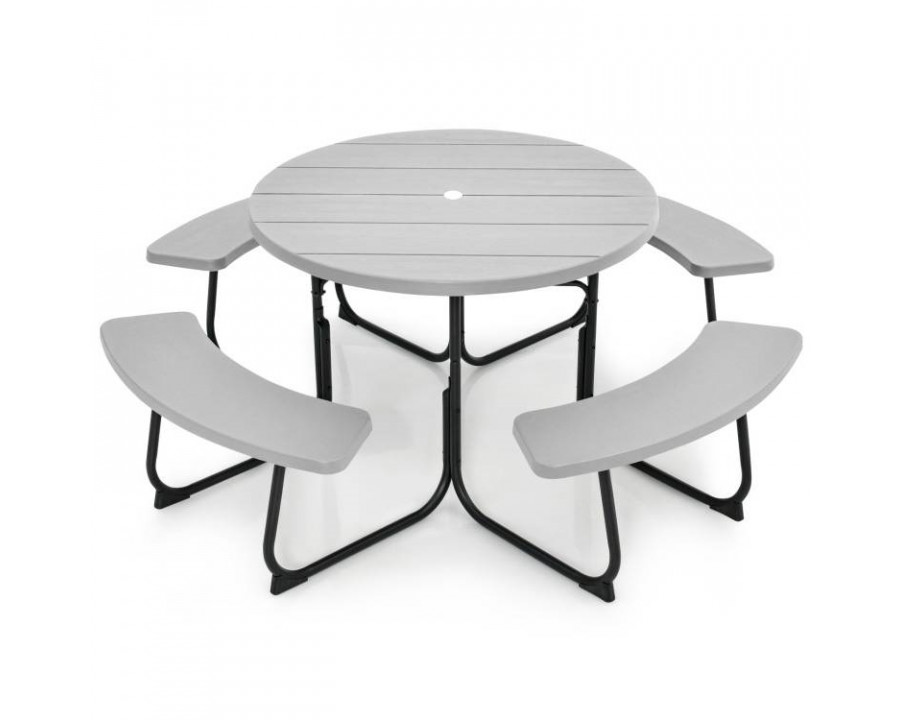 FaFurn - 8 Seater Picnic Table with Umbrella Hole