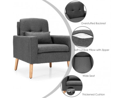 FaFurn Modern Accent Chair with Pillow - Gray