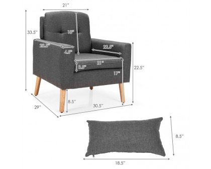 FaFurn Modern Accent Chair with Pillow - Gray