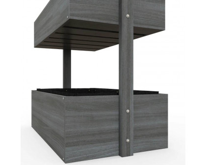 FaFurn 4-Tier Vertical Raised Bed Planter Box - Gray, Wood