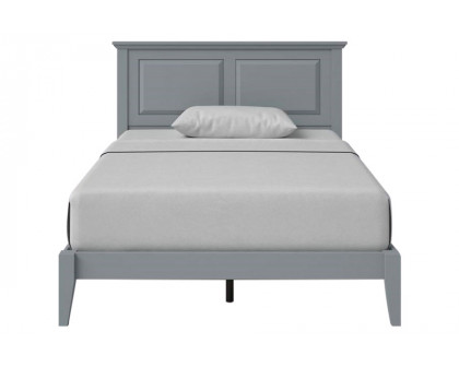 FaFurn Traditional Full Size Platform Bed with Headboard - Gray, Wood