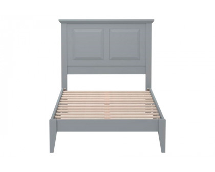 FaFurn Traditional Twin Size Platform Bed with Headboard - Gray, Wood